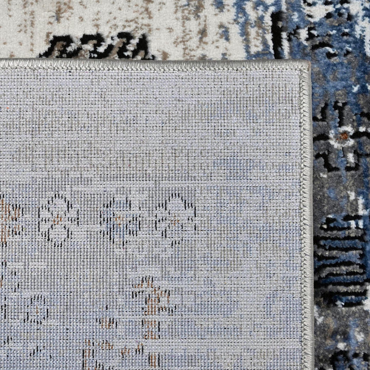 Grey Black Geometric Turkish Rug 5X8 ft