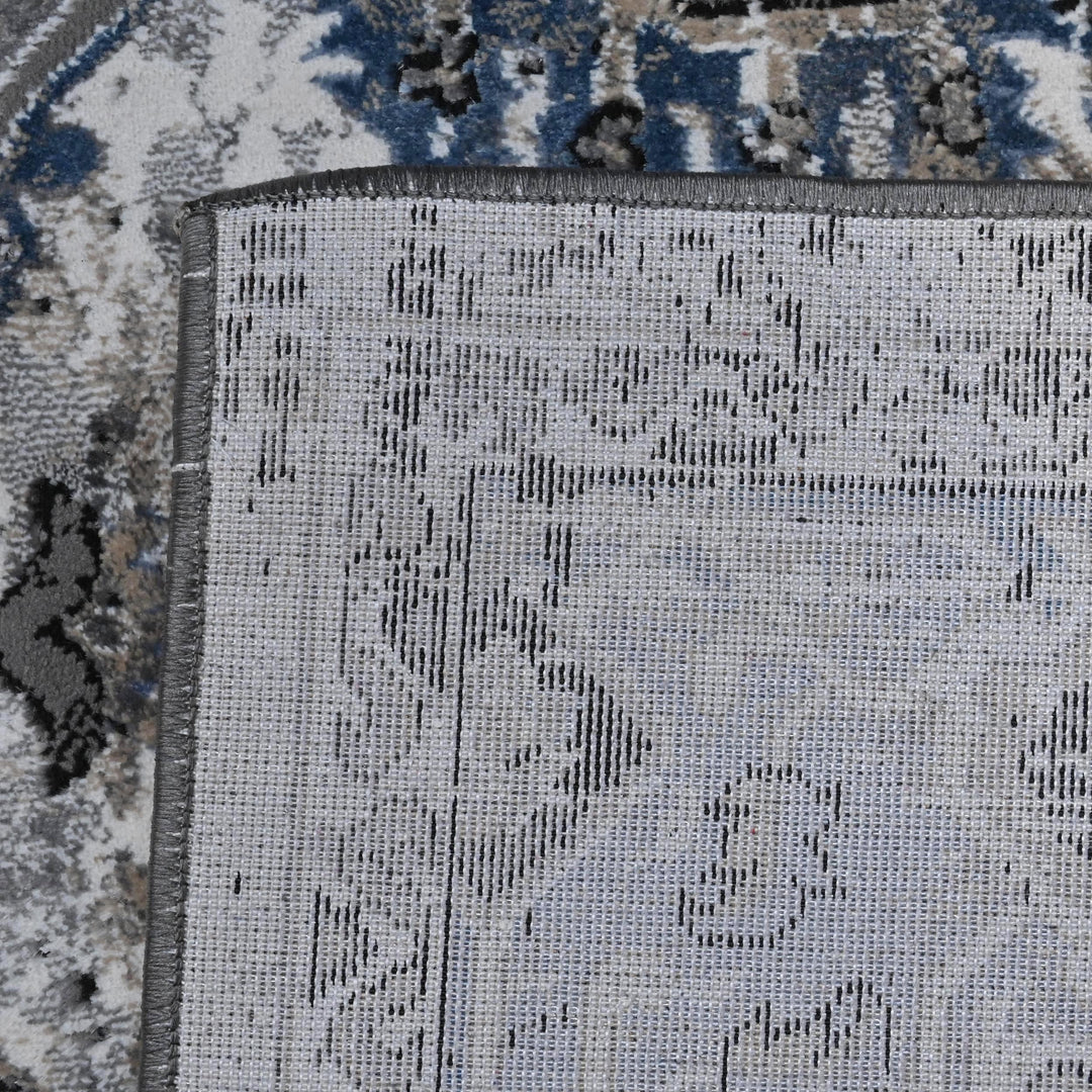 Grey Black Geometric Turkish Rug 5X8 ft