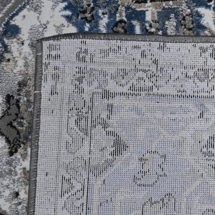 Grey Black Geometric Turkish Rug 5X8 ft