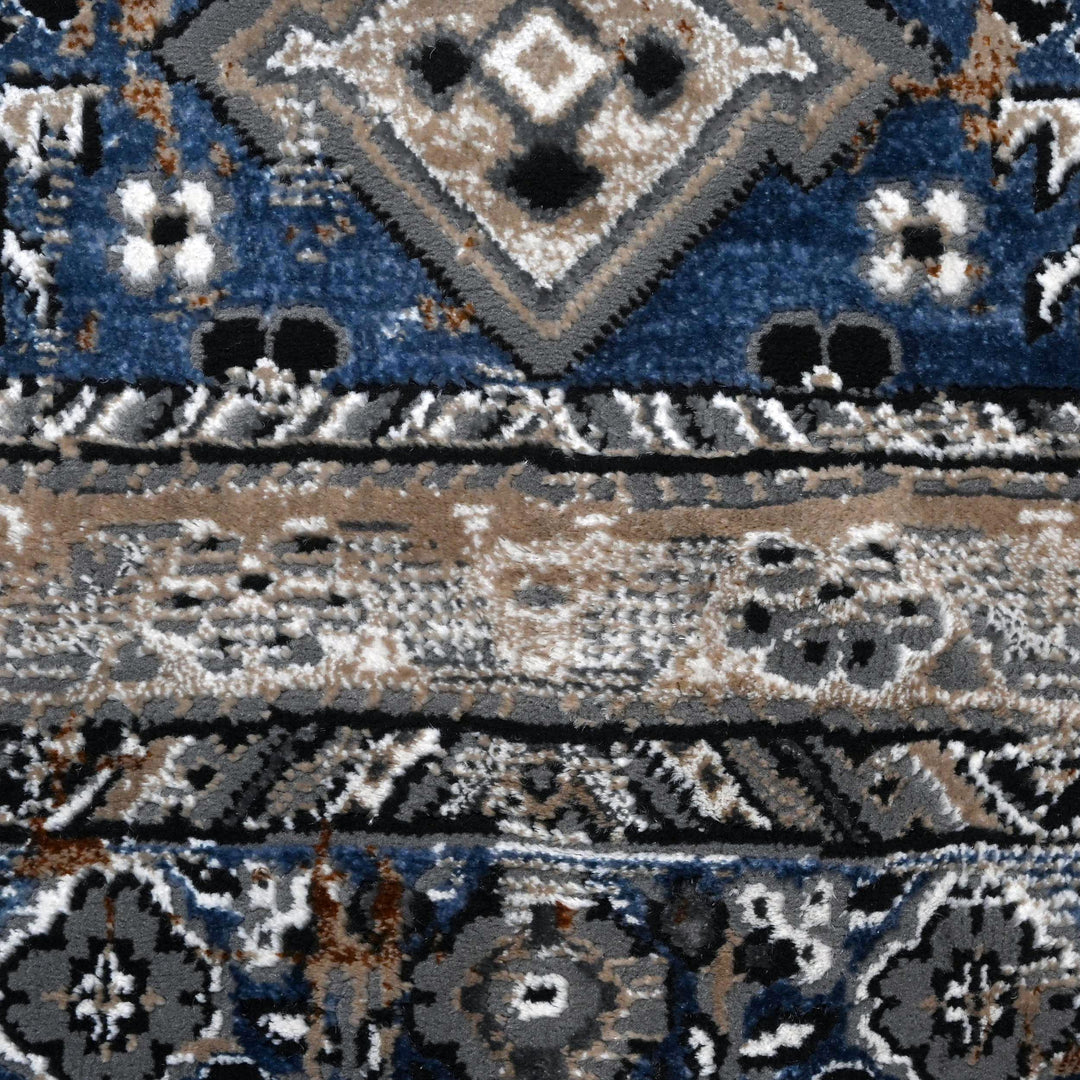 Blue Grey Turkish Rug 5X8 ft