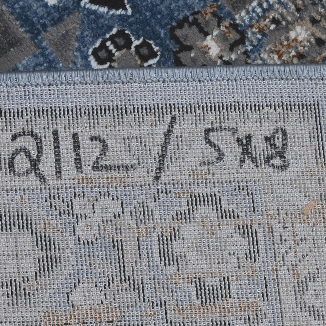 Blue Grey Turkish Rug 5X8 ft