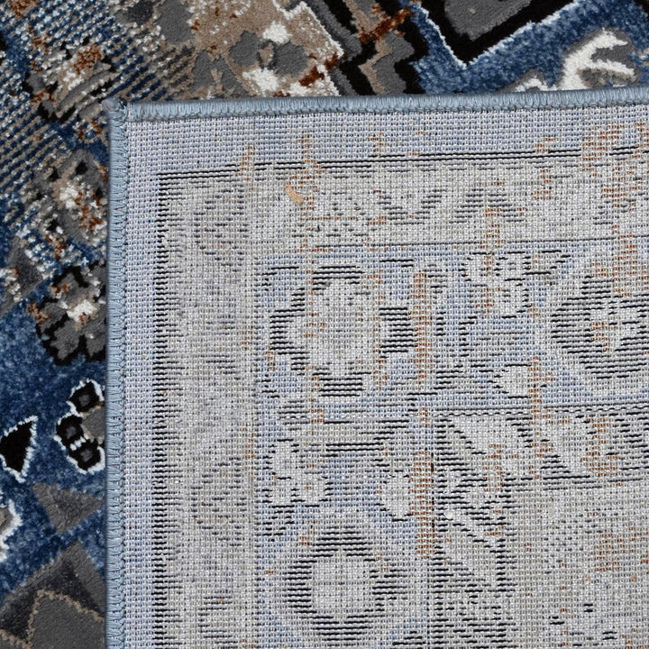 Blue Grey Turkish Rug 5X8 ft