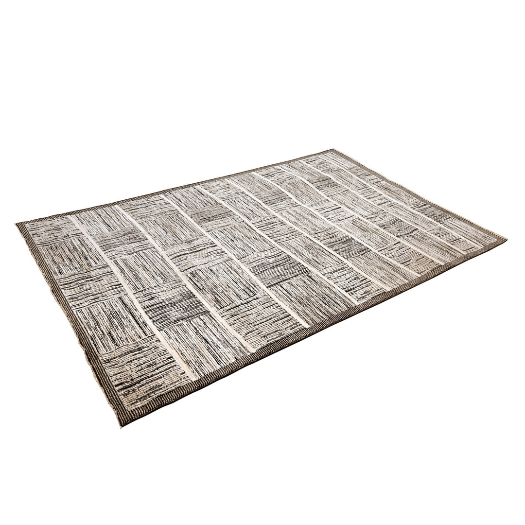 Grey Strips Turkish Rug 5X8 Ft