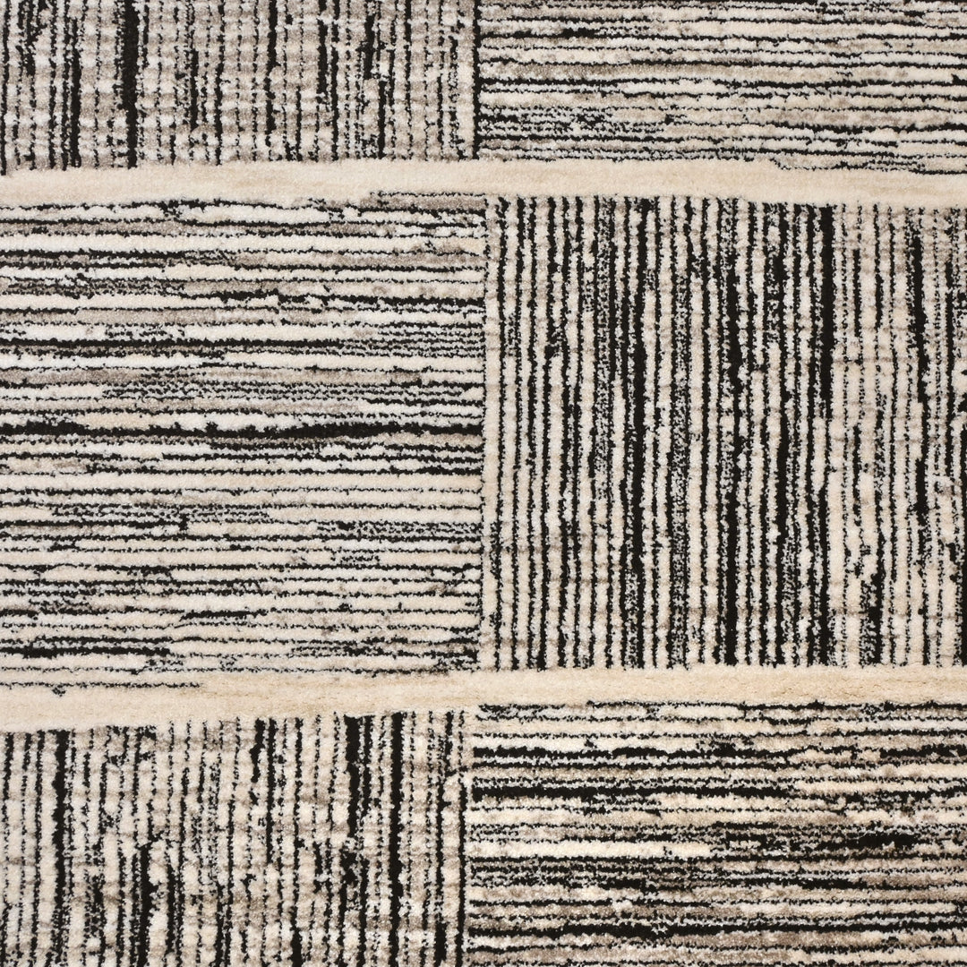 Grey Strips Turkish Rug 5X8 Ft