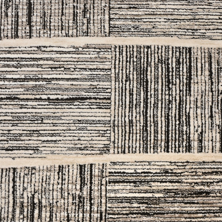 Grey Strips Turkish Rug 5X8 Ft