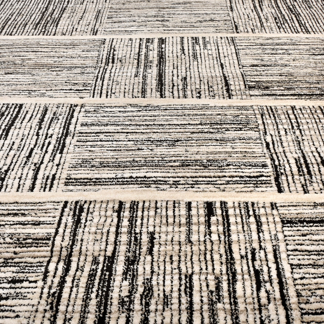 Grey Strips Turkish Rug 5X8 Ft