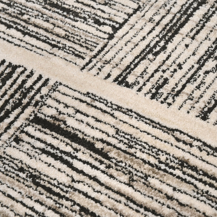 Grey Strips Turkish Rug 5X8 Ft