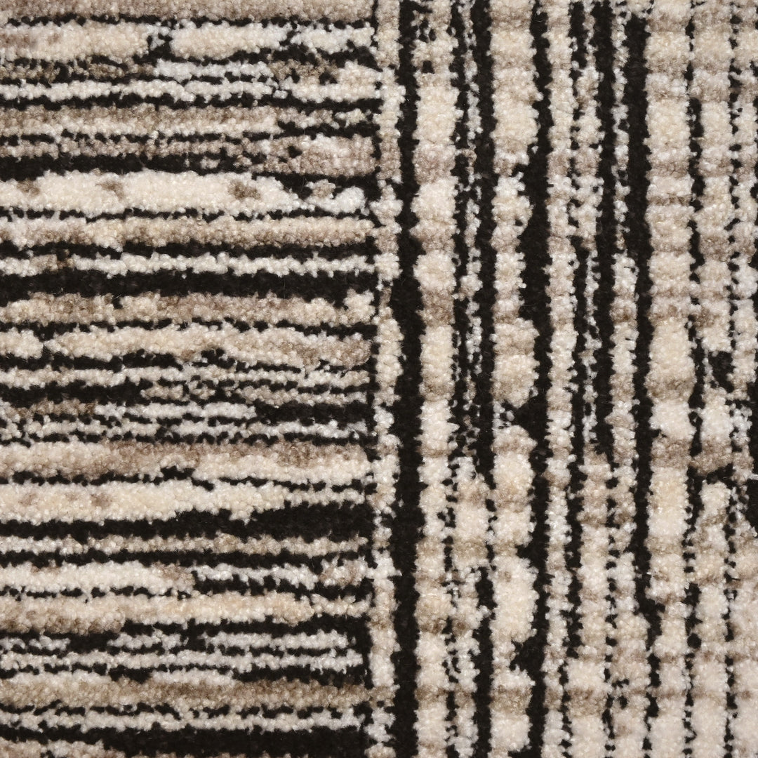 Grey Strips Turkish Rug 5X8 Ft