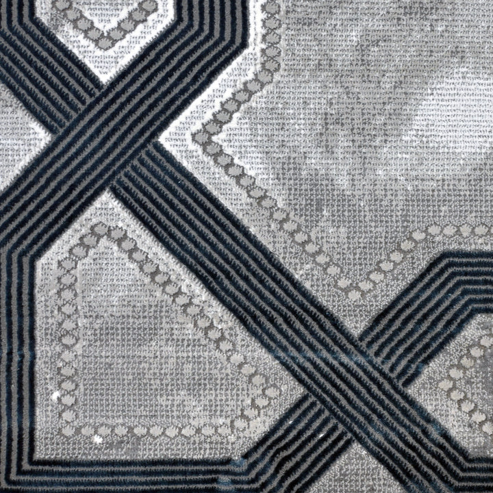 Black & Grey Plain Turkish Rug 5X8 Ft