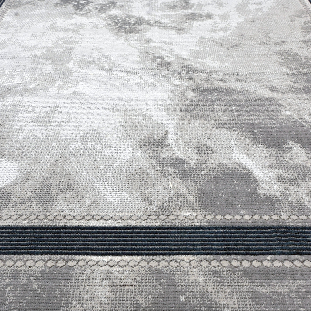 Black & Grey Plain Turkish Rug 5X8 Ft