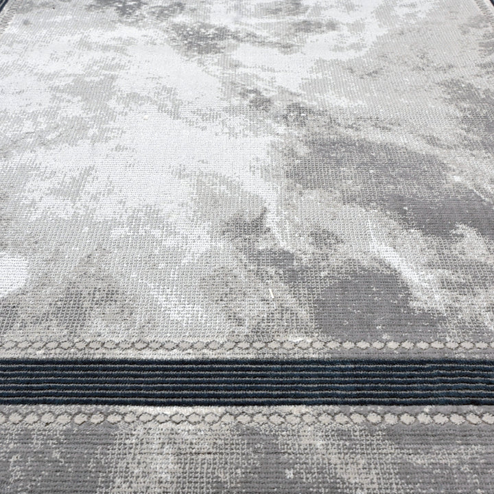 Black & Grey Plain Turkish Rug 5X8 Ft