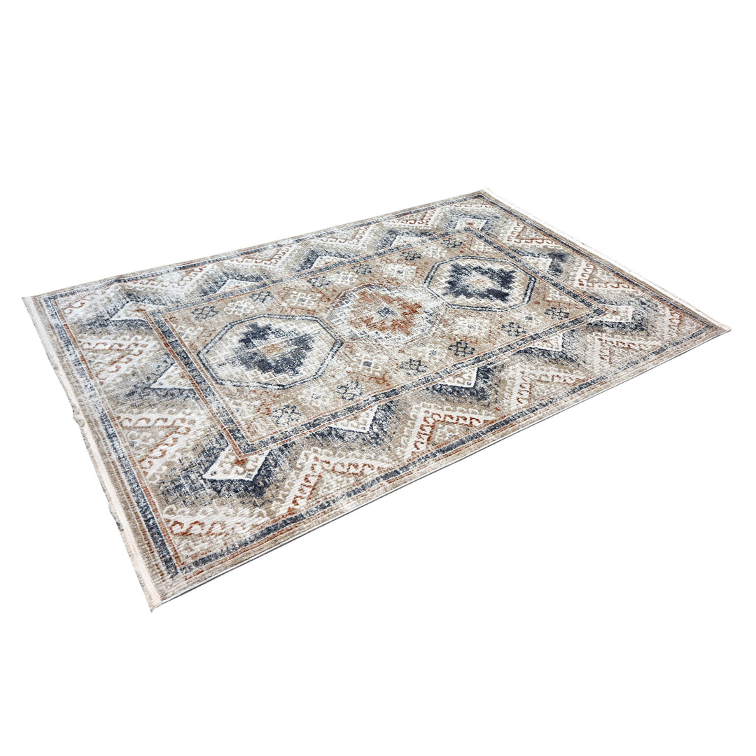 Vintage Geometric Turkish Rug 5X8 Ft