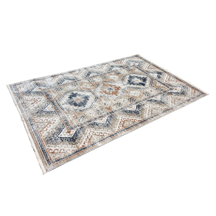 Vintage Geometric Turkish Rug 5X8 Ft