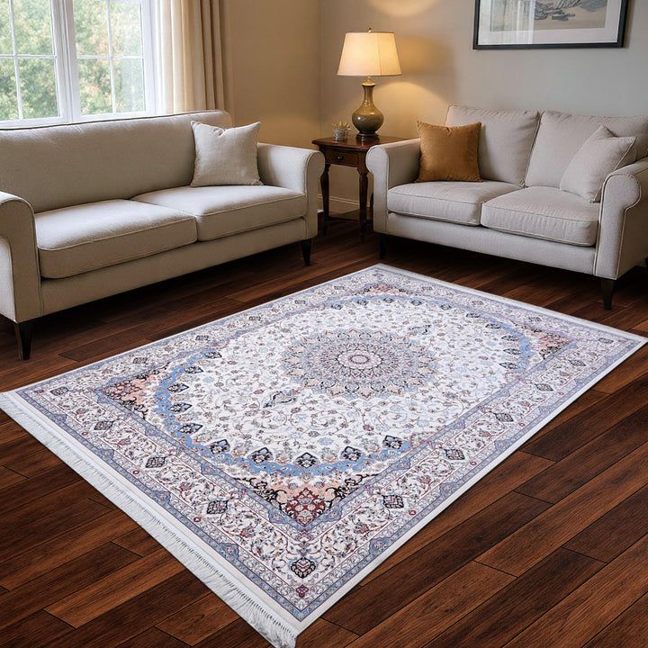 Ivory & Blue Fine Persian 8.5x11.5 FT