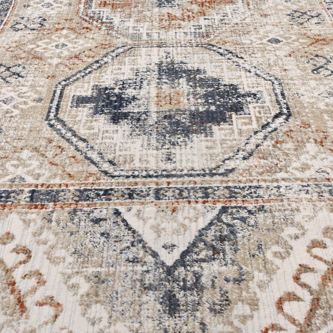 Vintage Geometric Turkish Rug 5X8 Ft