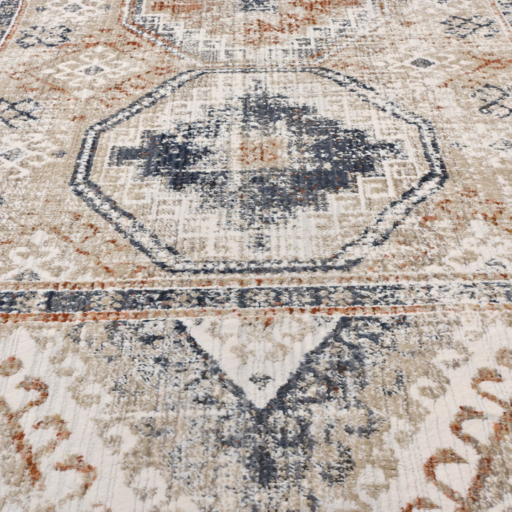 Vintage Geometric Turkish Rug 5X8 Ft