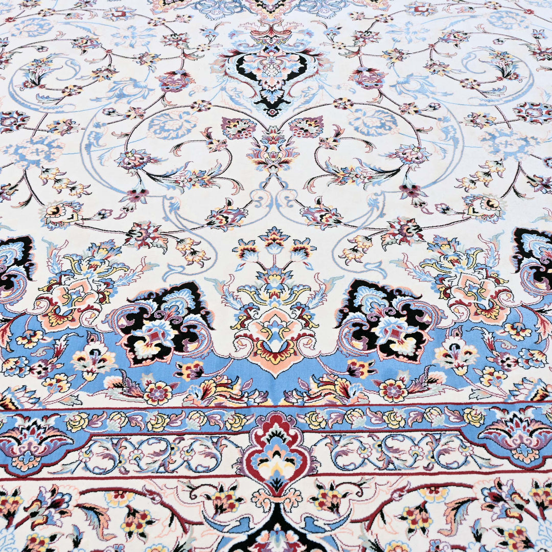 Ivory & Blue Fine Persian 8.5x11.5 FT