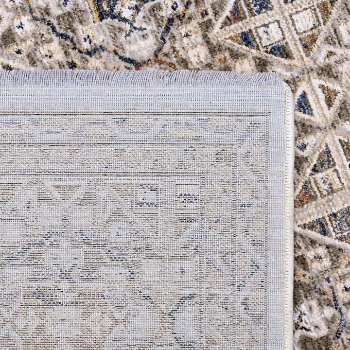 Silver & Grey Geometric Turkish Rug 5X8 FT