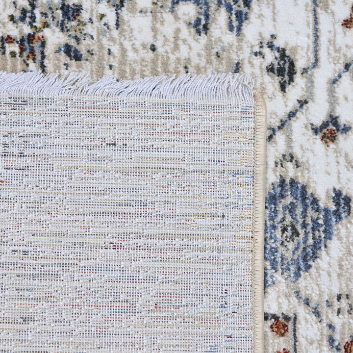 Ivory Grey Medallion Turkish Rug 5X8 FT