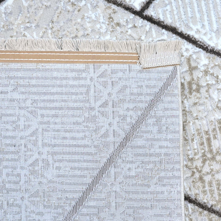 Diamond Trellis White Turkish Rug 5X8 FT
