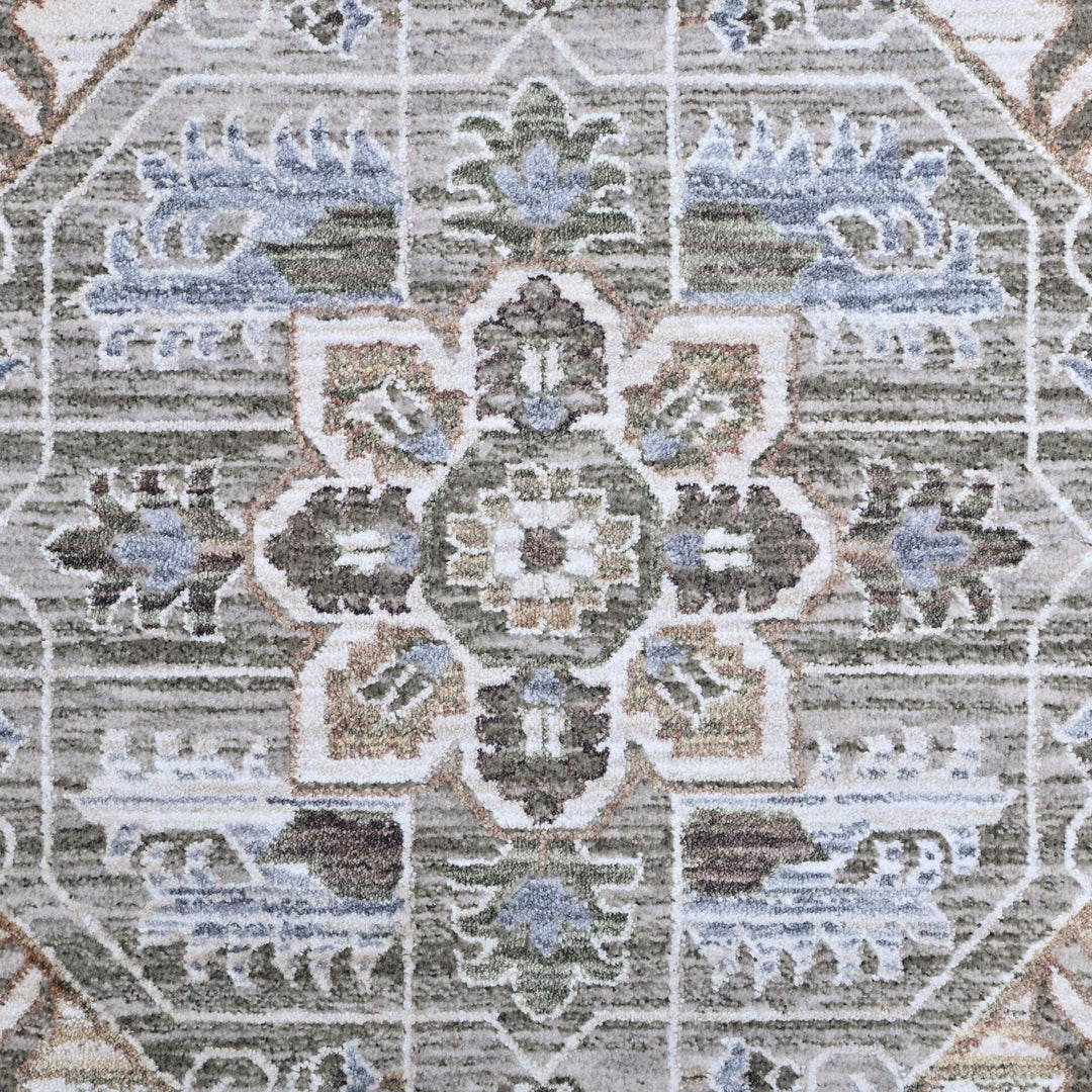 Sage Green Floral Turkish Rug 5X8 FT