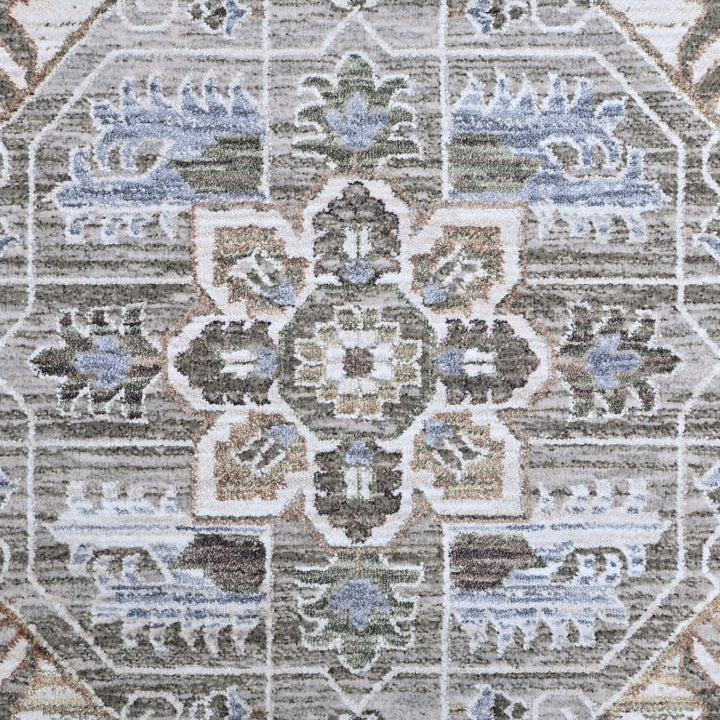 Sage Green Floral Turkish Rug 5X8 FT