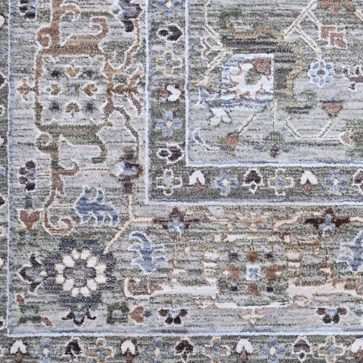 Sage Green Floral Turkish Rug 5X8 FT