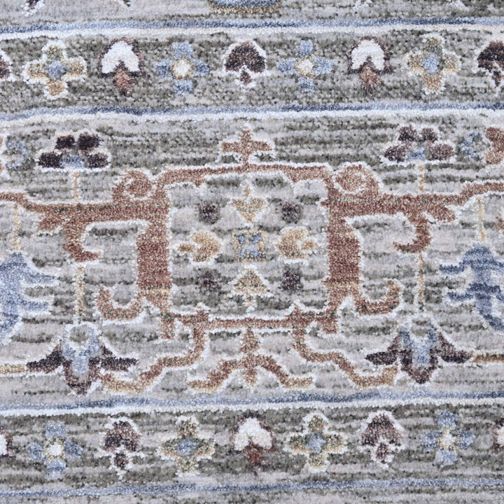 Sage Green Floral Turkish Rug 5X8 FT
