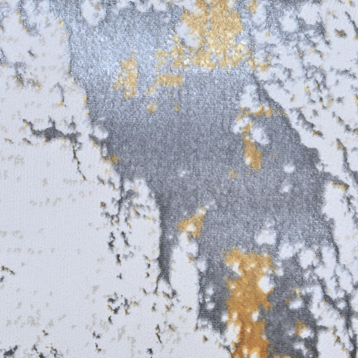 Gray Gold Abstract Turkish Rug 4x6 Ft