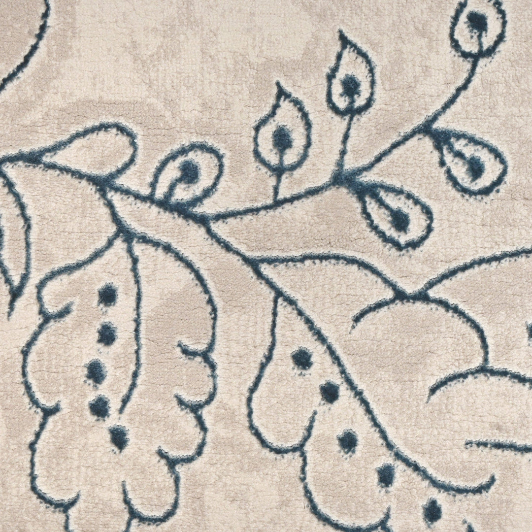 Off White Floral Turkish Rug 7x10 ft