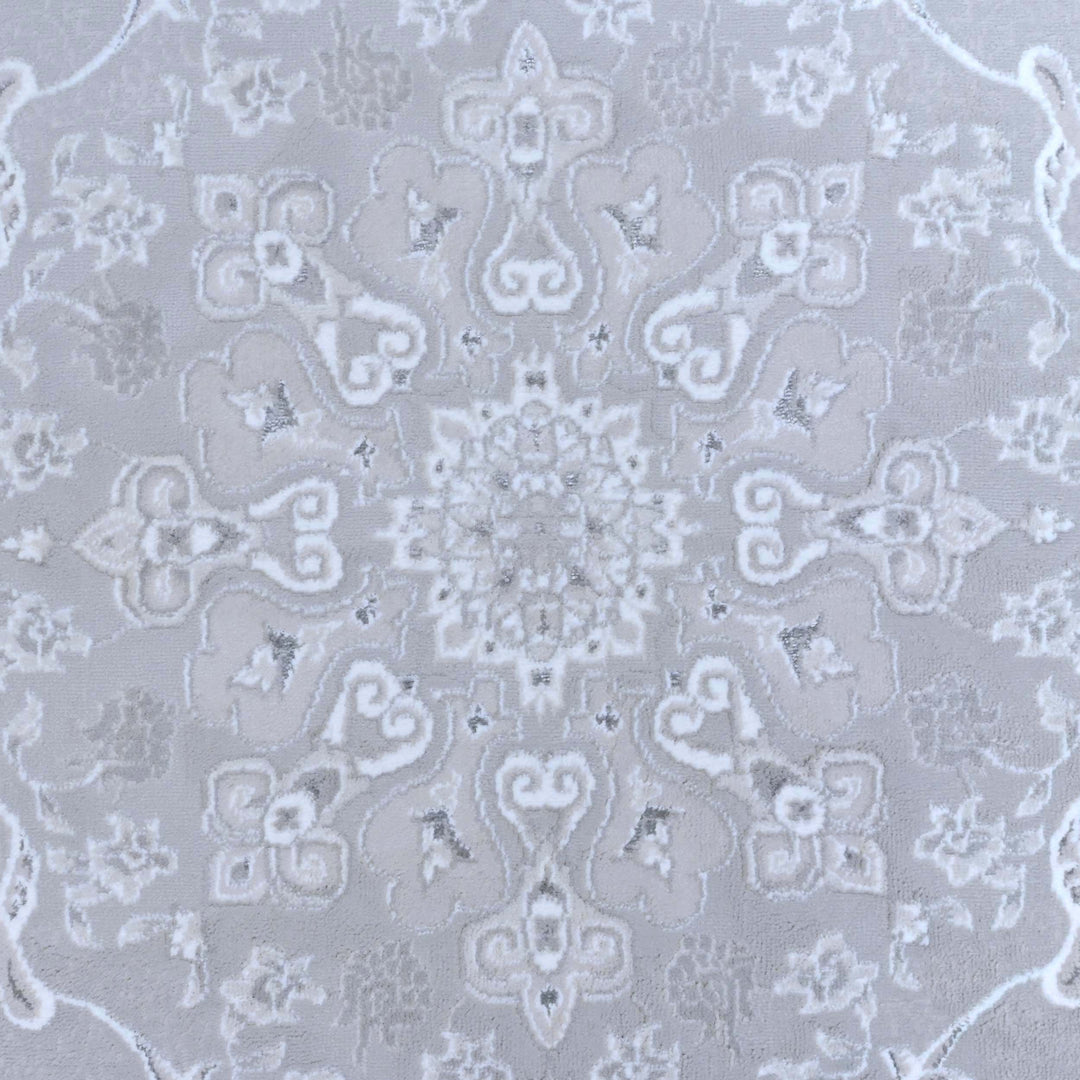 Medallion Ice Blue Turkish Rug 5X8 FT