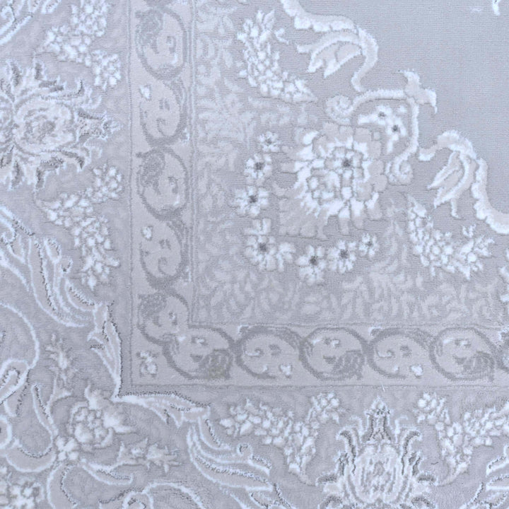 Medallion Ice Blue Turkish Rug 5X8 FT