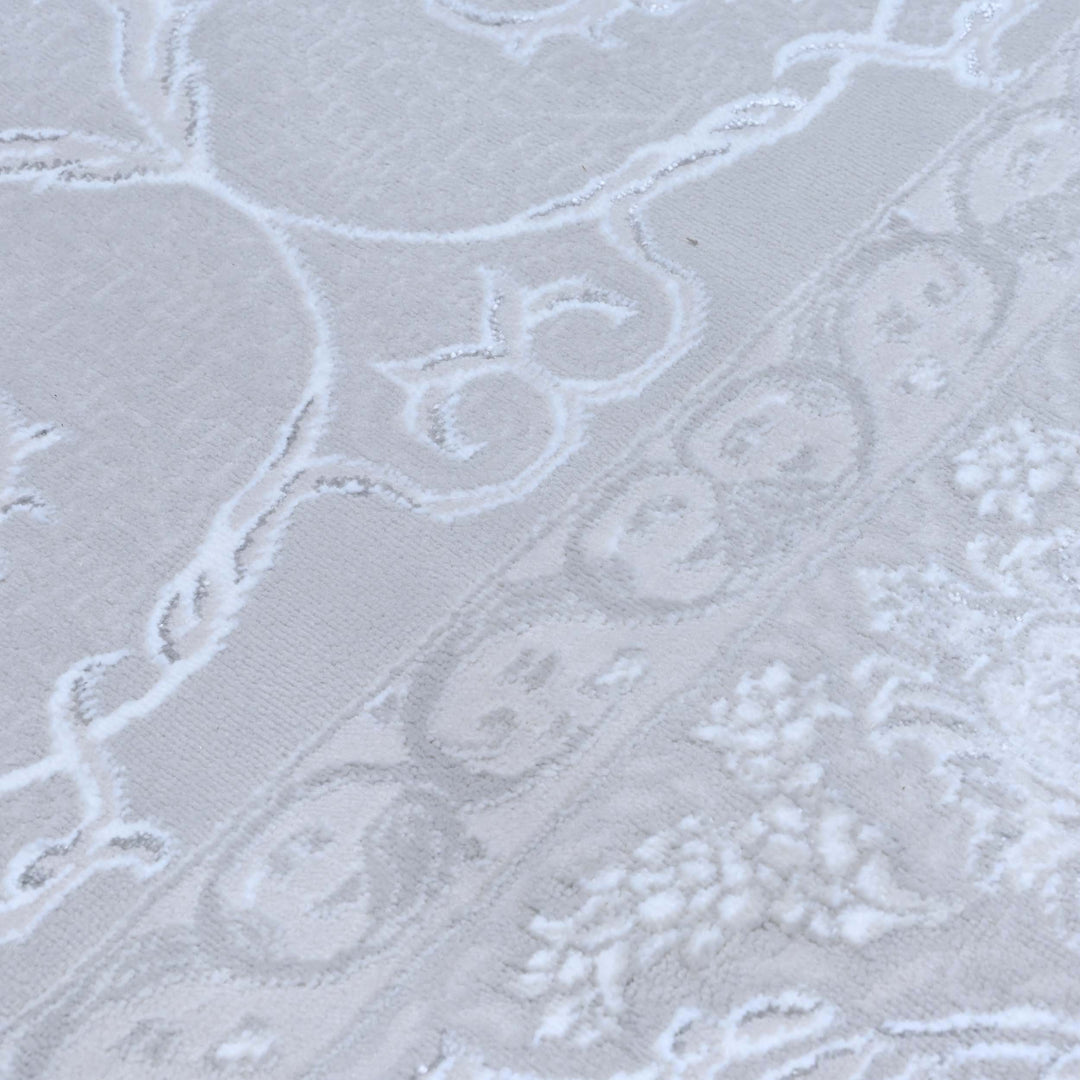 Medallion Ice Blue Turkish Rug 5X8 FT