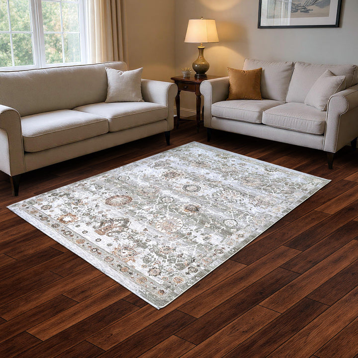 Ziegler Ivory Rust Turkish Rug 5X8 FT