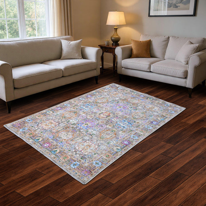 Multicolor Floral Turkish Rug 5X8 FT