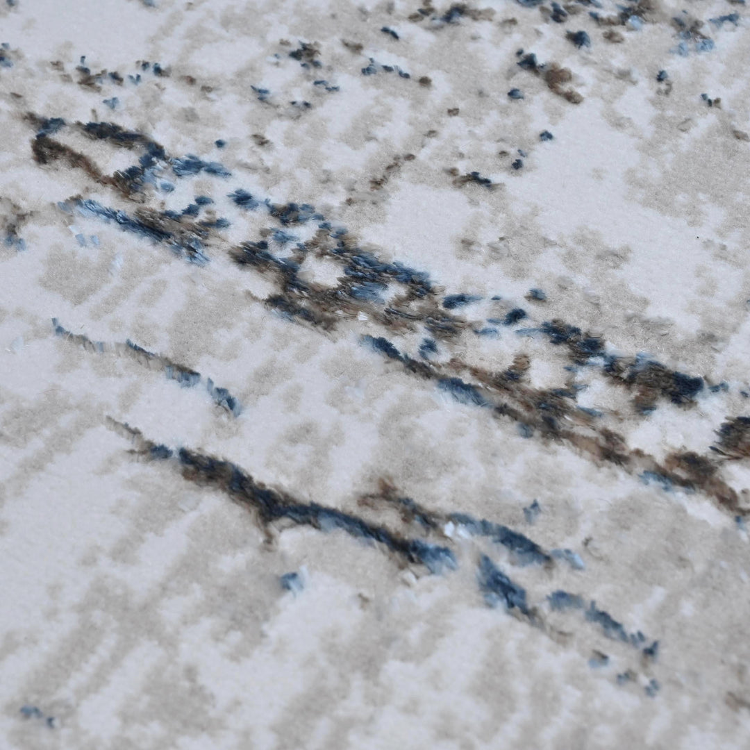 Beige Gray Abstract Turkish Rug 4x6 Ft