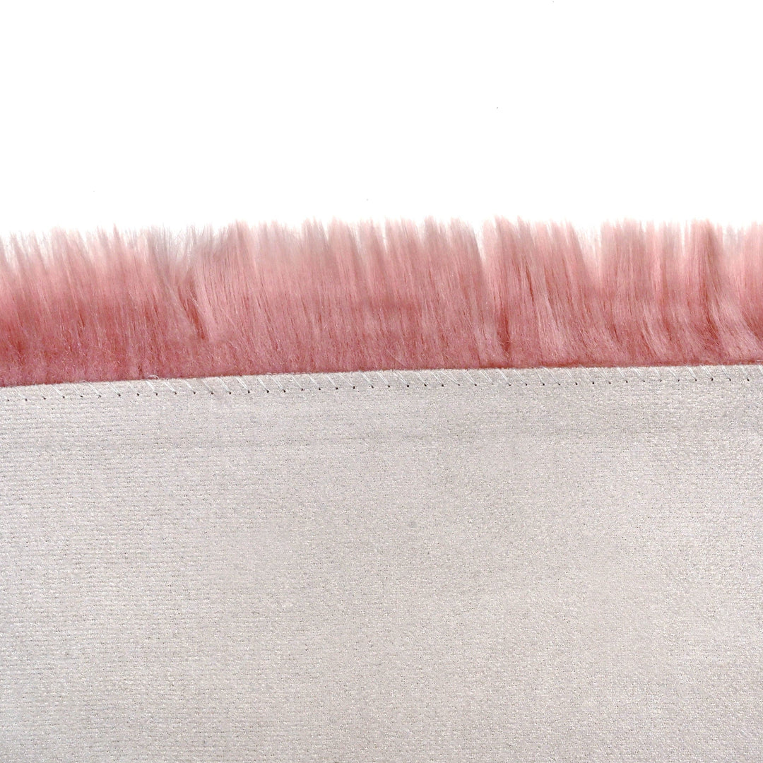 Pink Fur Area Rug 4x6 ft