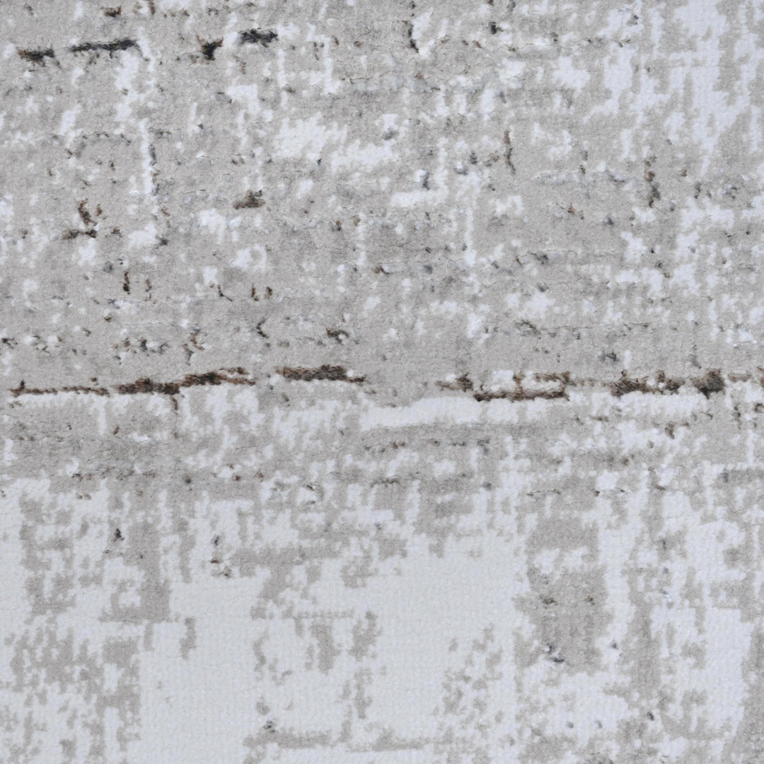 Silver Gray Abstract Turkish Rug 4x6 Ft