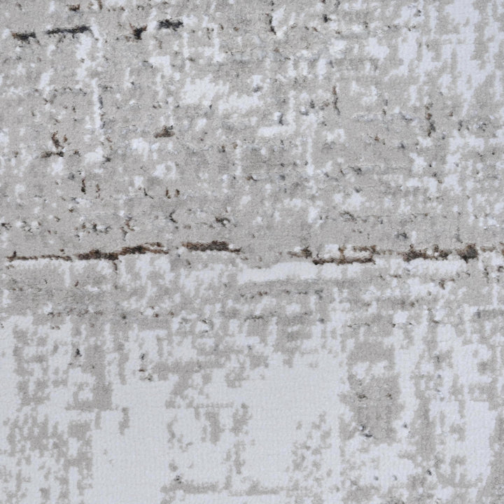 Silver Gray Abstract Turkish Rug 4x6 Ft