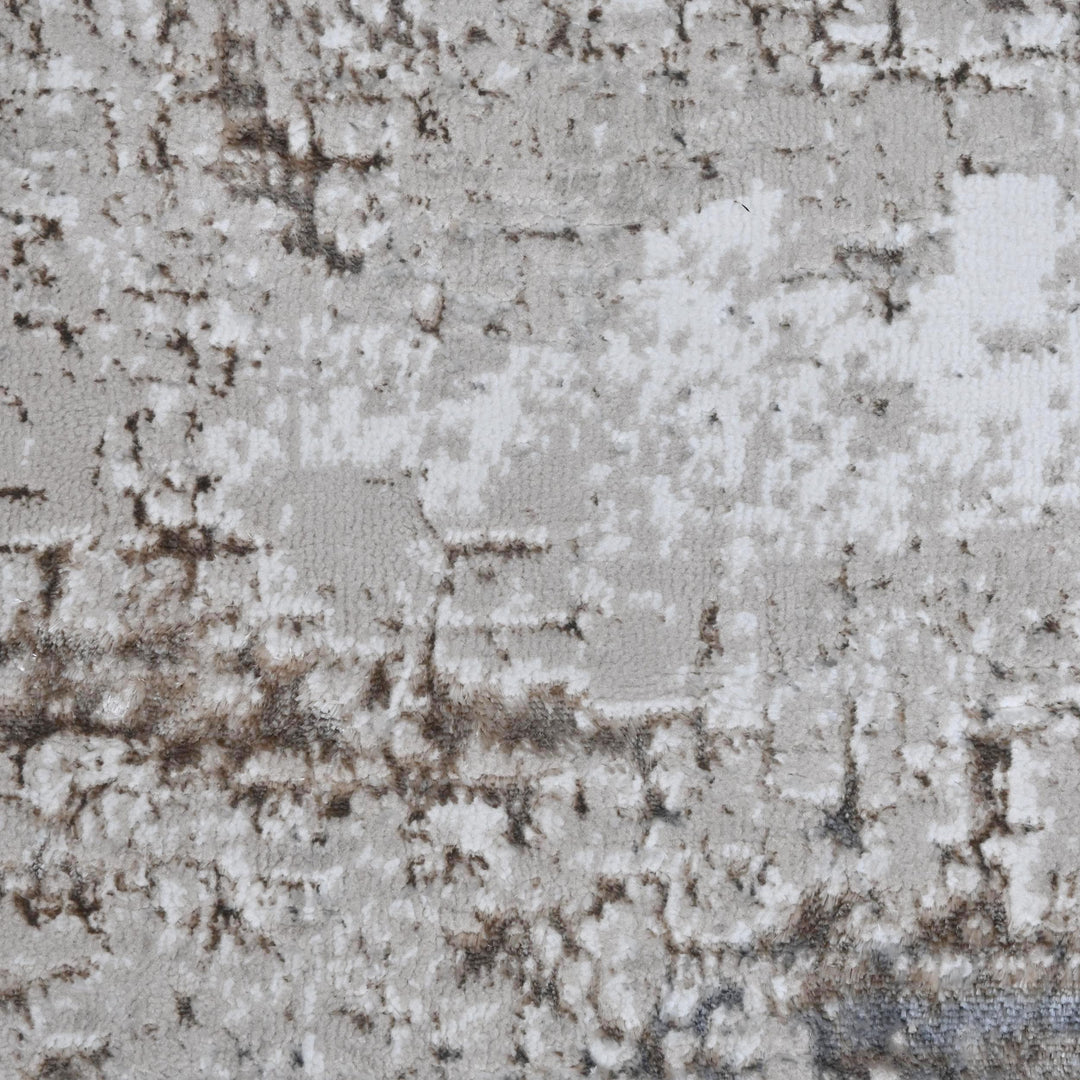 Silver Gray Abstract Turkish Rug 4x6 Ft