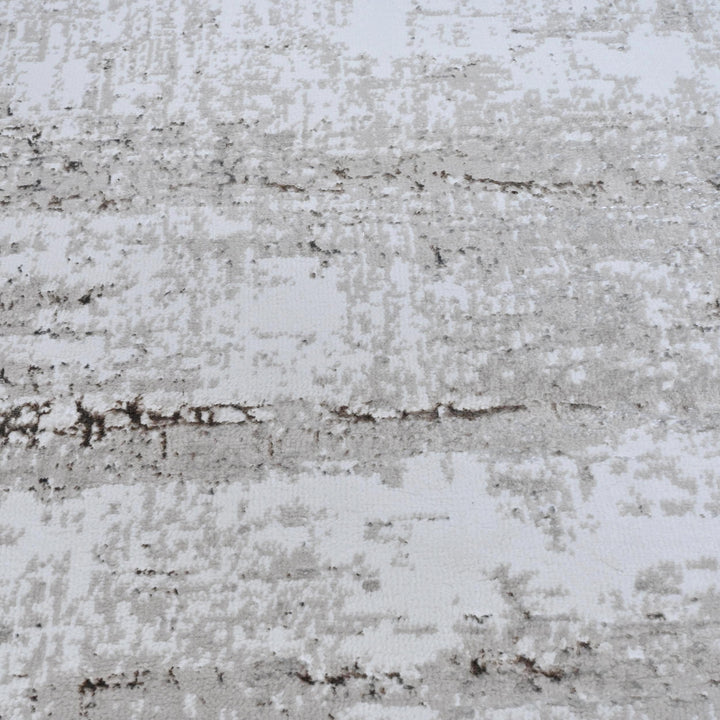 Silver Gray Abstract Turkish Rug 4x6 Ft