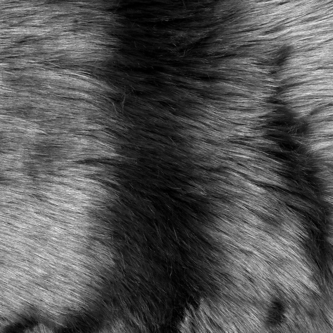 Charcoal Grey Fur Area Rug 4x6 ft
