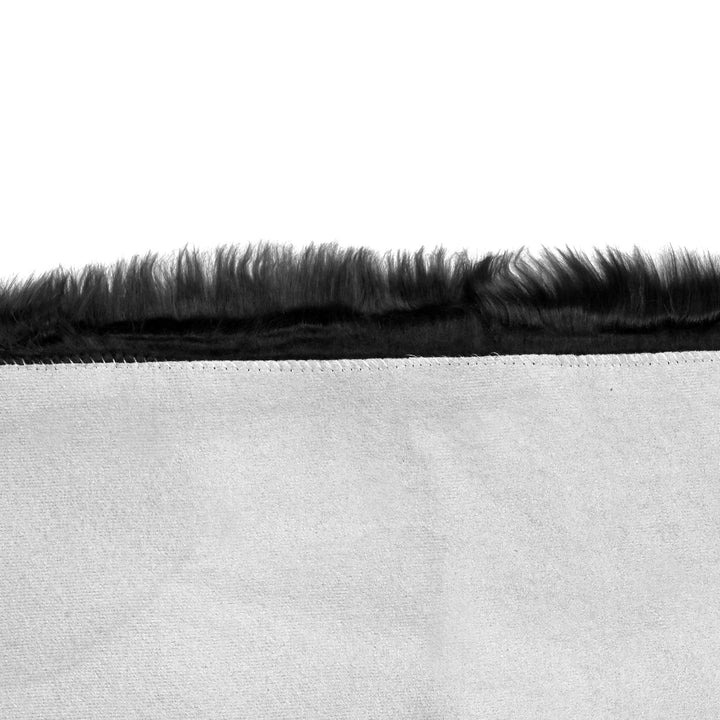 Charcoal Grey Fur Area Rug 4x6 ft