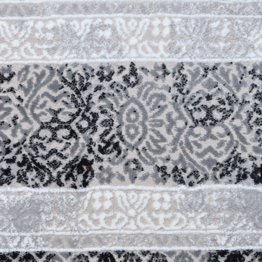 Medallion Charcoal Turkish Rug 5X8 FT