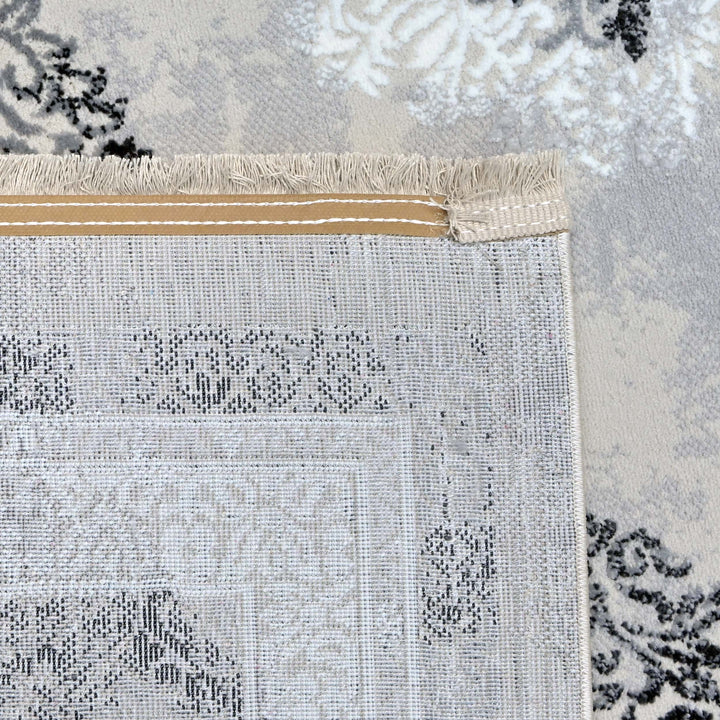 Medallion Charcoal Turkish Rug 5X8 FT
