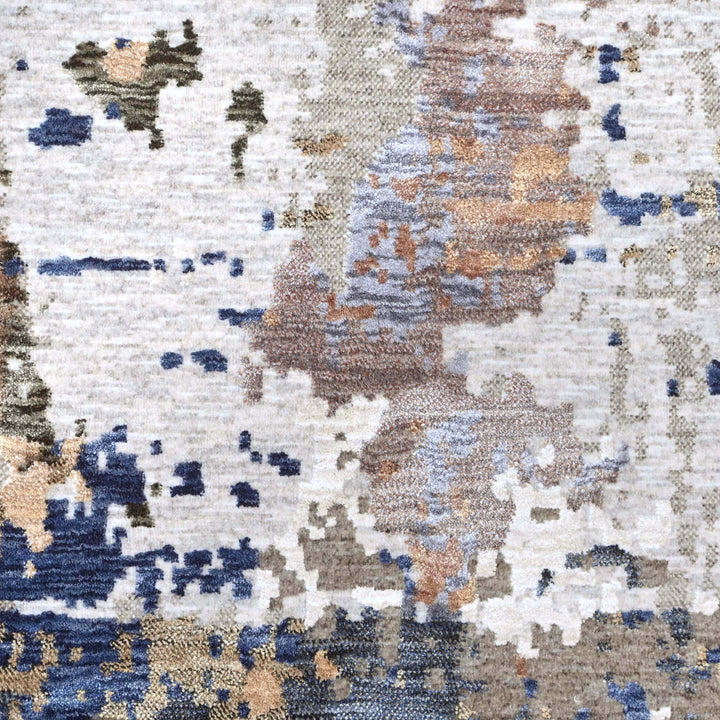 Abstract Splatter Navy Beige Turkish Rug 5X8 FT