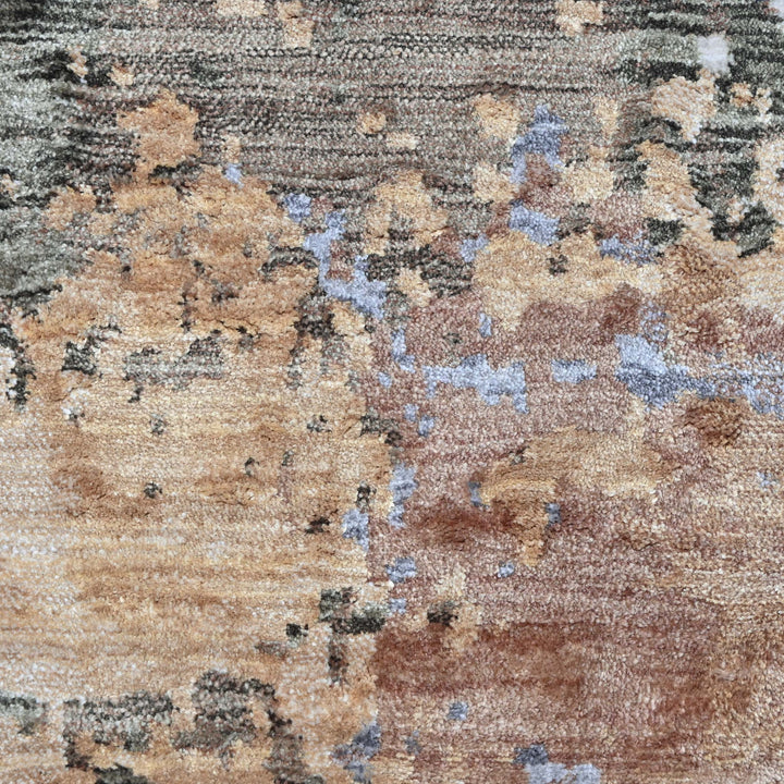 Abstract Splatter Navy Beige Turkish Rug 5X8 FT