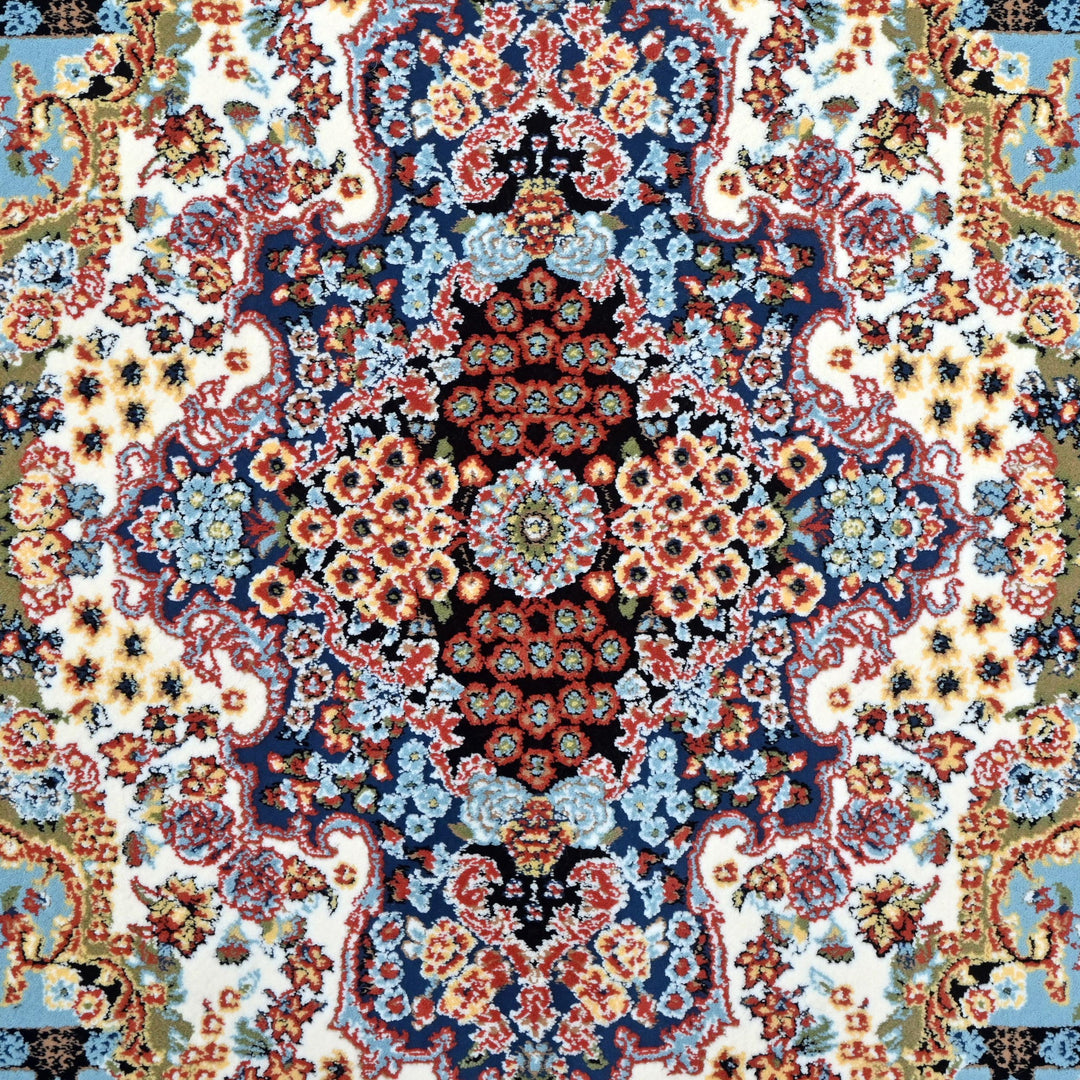 Multicolor Florals Persian Round Rug 3x3 Ft