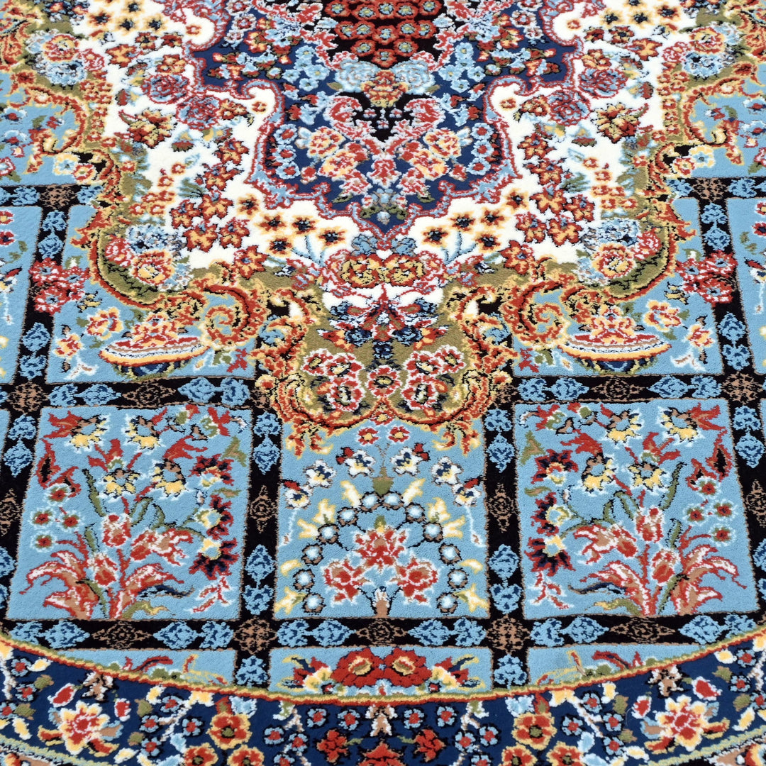 Multicolor Florals Persian Round Rug 3x3 Ft