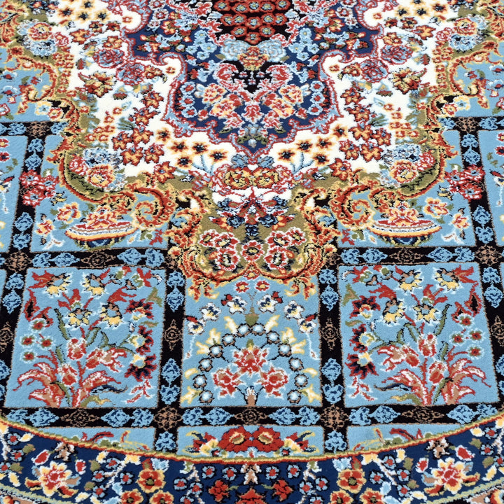Multicolor Florals Persian Round Rug 3x3 Ft